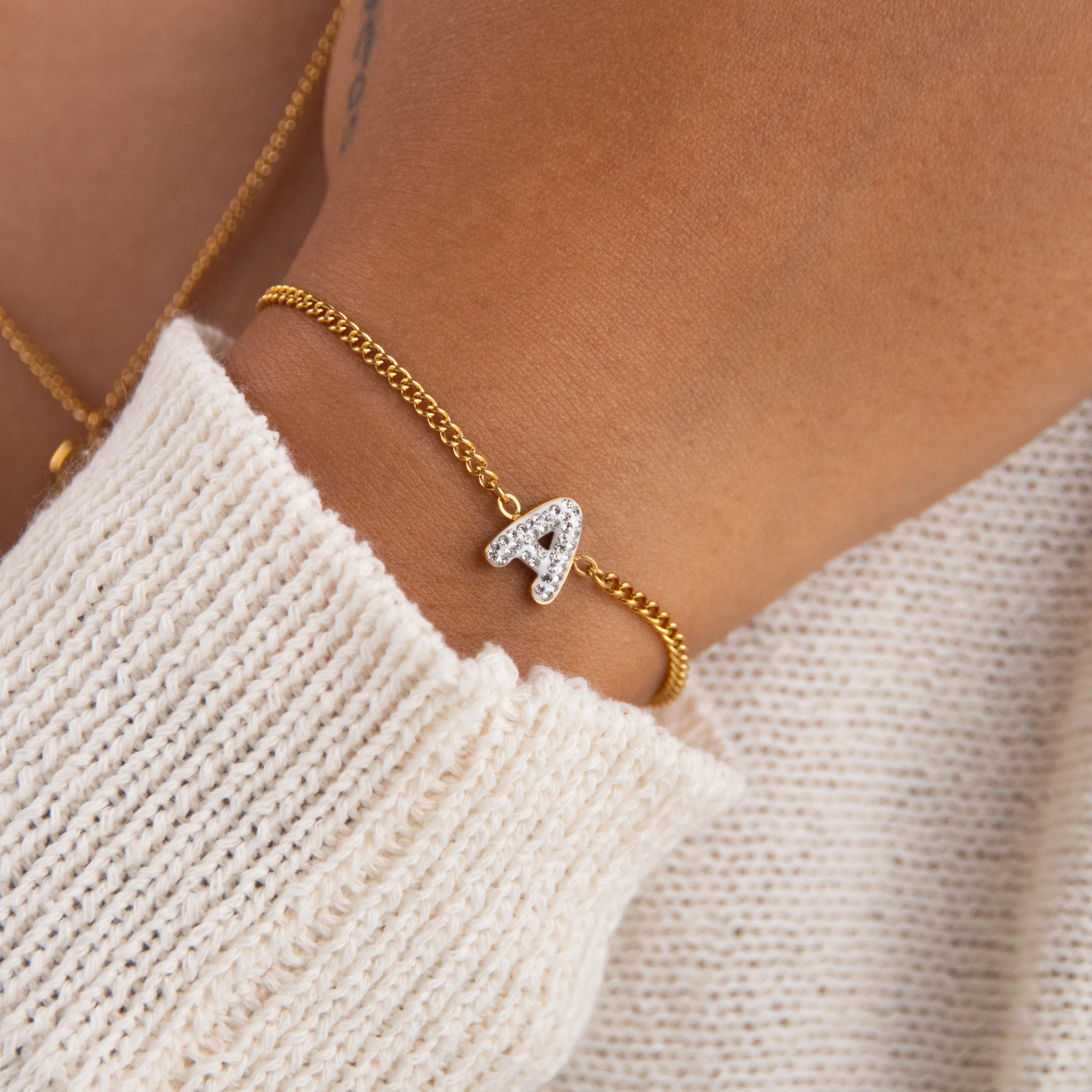 Initial A Zirconia Bracelet - Image 2