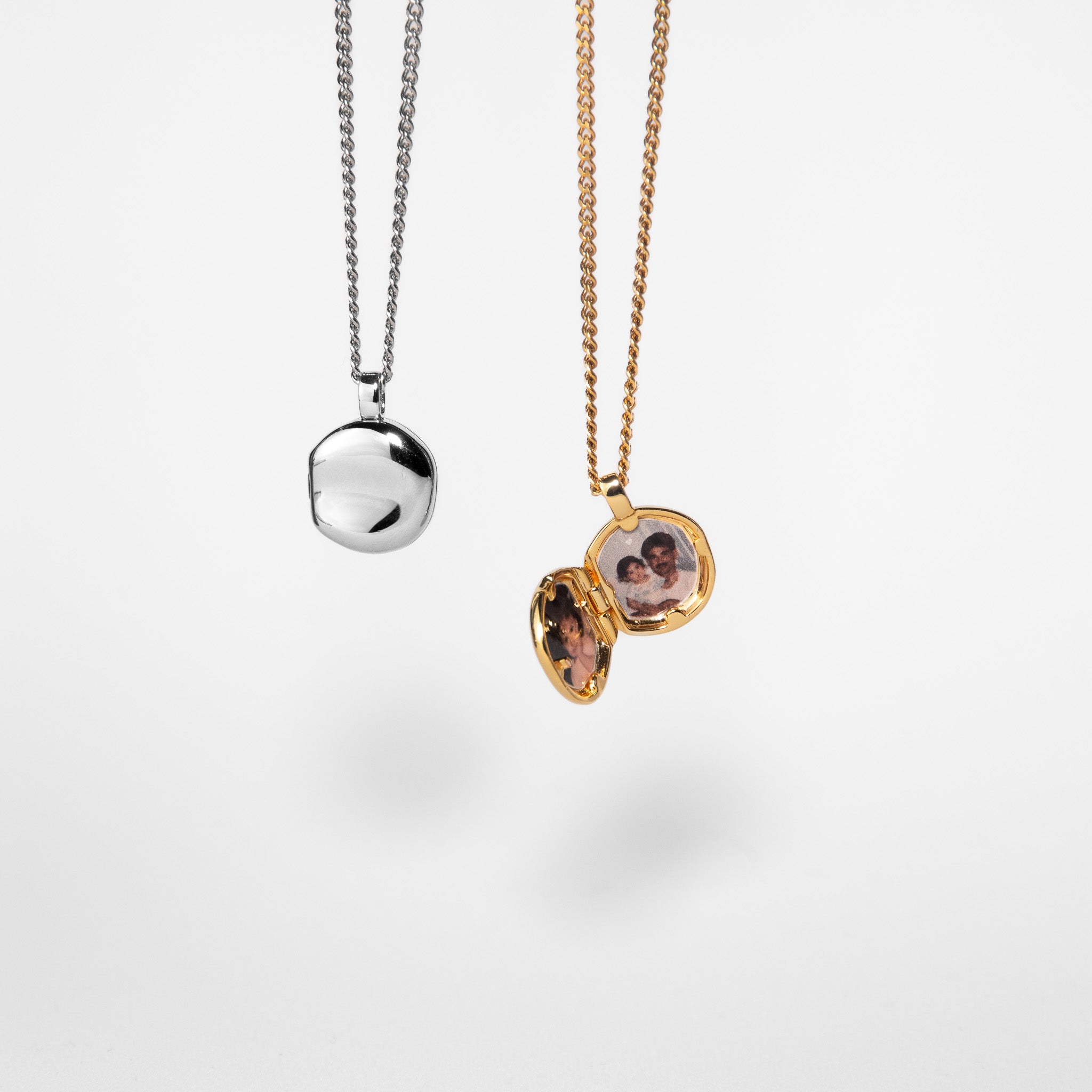 Round Locket Necklace – Silver - Image 4